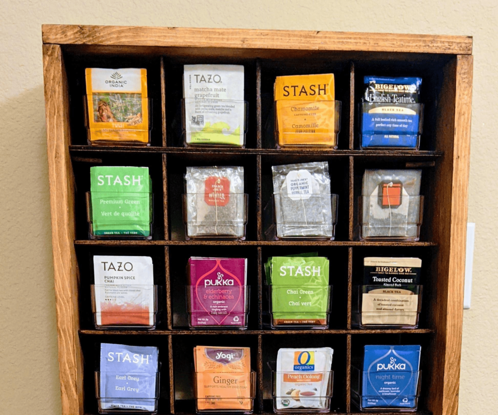 DIY tea organizer